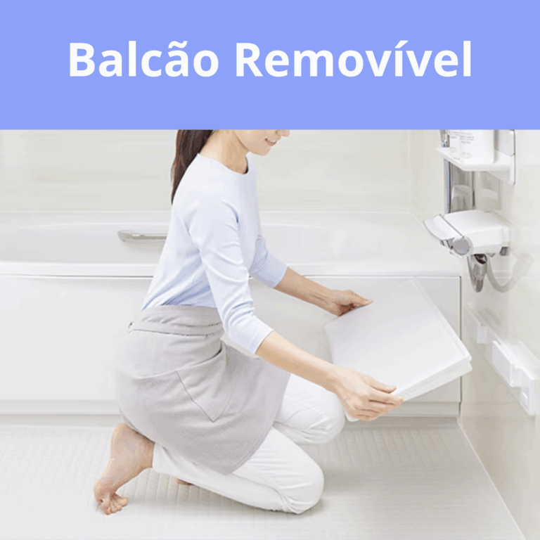 O balcão pode ser retirado completamente para lavagem, permitindo limpar até a parte de trás com facilidade.